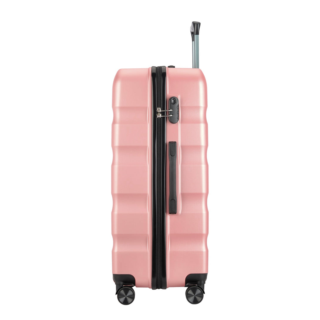 BONTOUR “Wave” Nagy Duplakerekes Gurulós bőrönd számzárral, Rose Gold, L méretű-VASBÚTOR