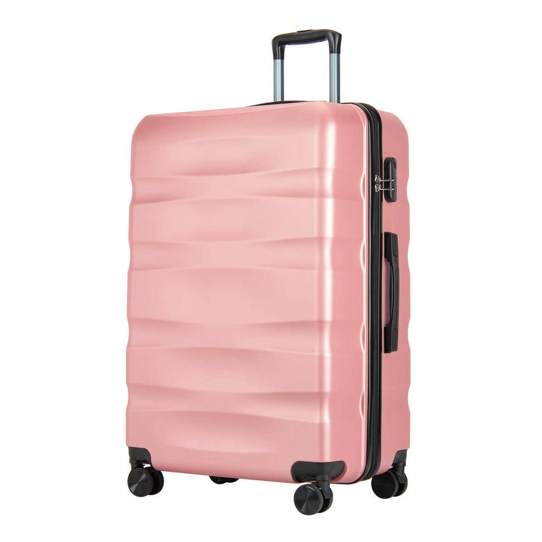 BONTOUR “Wave” Nagy Duplakerekes Gurulós bőrönd számzárral, Rose Gold, L méretű-VASBÚTOR