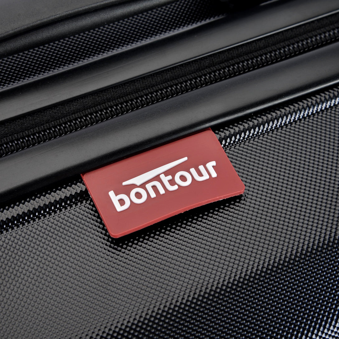 BONTOUR “Wave” Nagy Duplakerekes Gurulós bőrönd számzárral, fekete, L méretű-VASBÚTOR