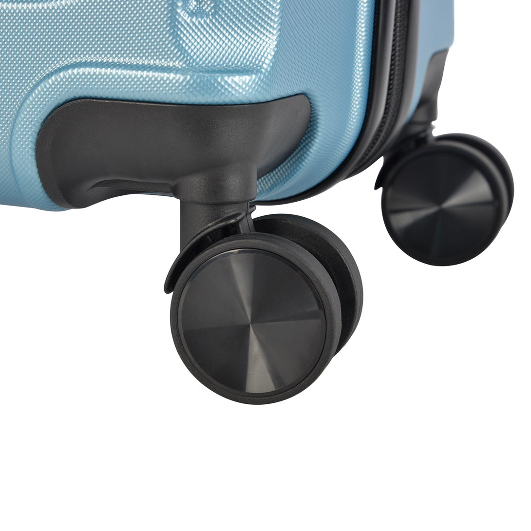 BONTOUR “spinner” közepes duplakerekes gurulós bőrönd, jégkék-VASBÚTOR