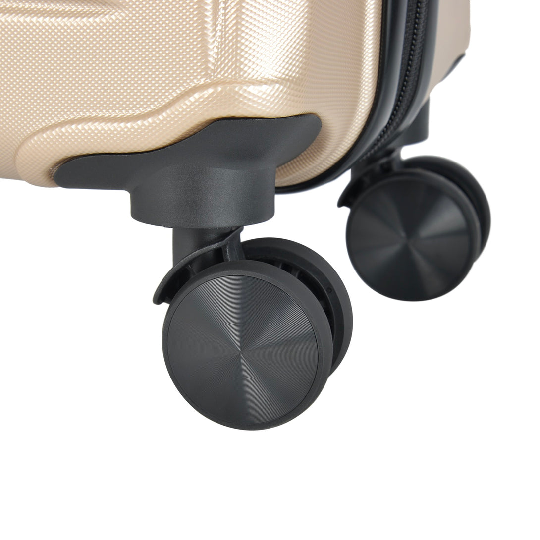 BONTOUR “spinner” közepes duplakerekes gurulós bőrönd, pezsgő-VASBÚTOR