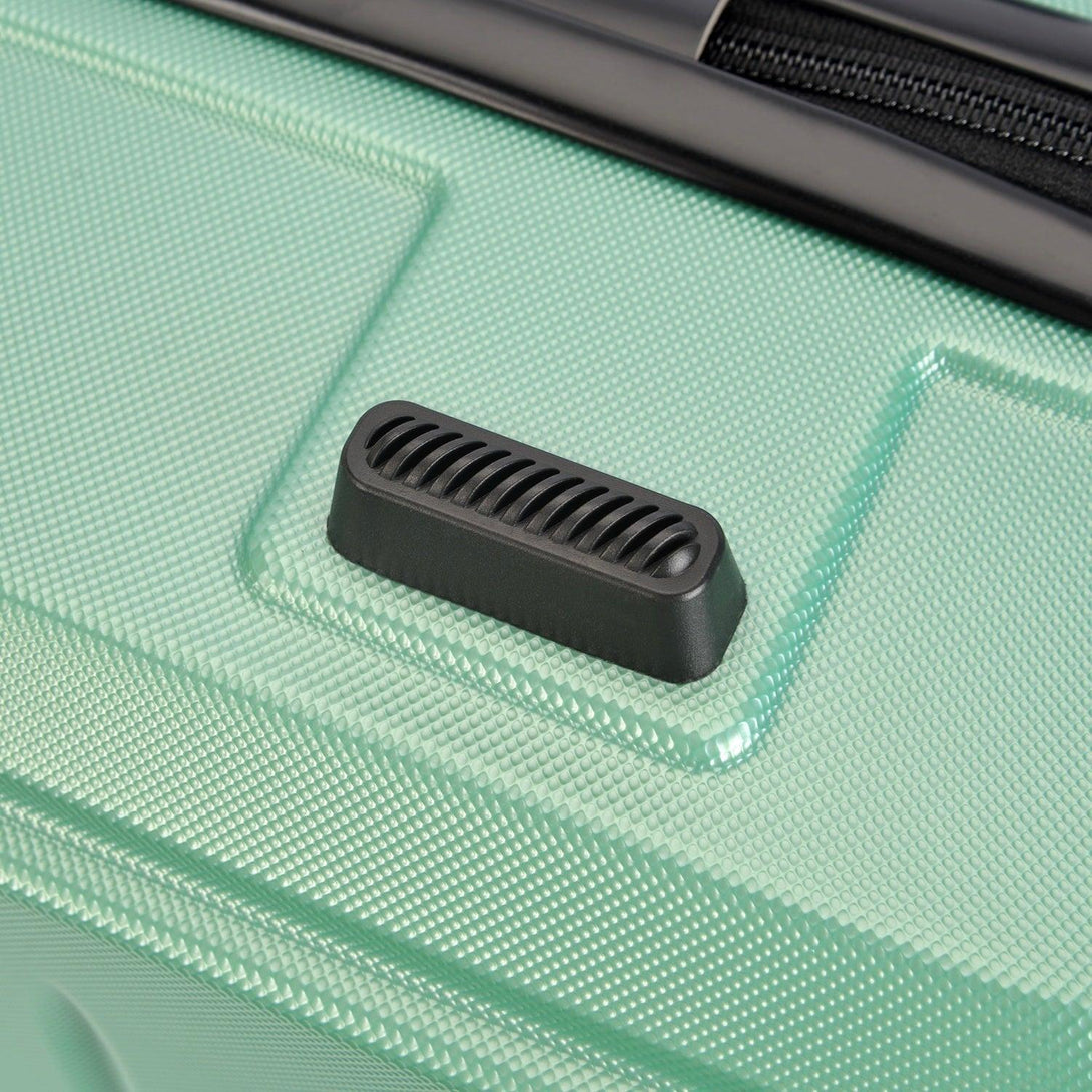 BONTOUR “spinner” közepes duplakerekes gurulós bőrönd, púderzöld-VASBÚTOR