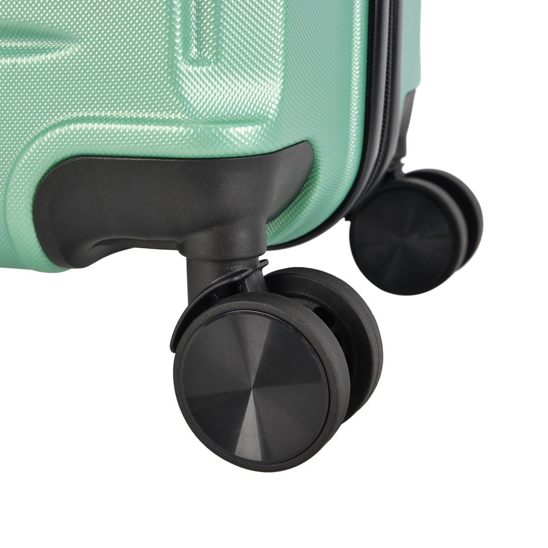 BONTOUR “spinner” közepes duplakerekes gurulós bőrönd, púderzöld-VASBÚTOR