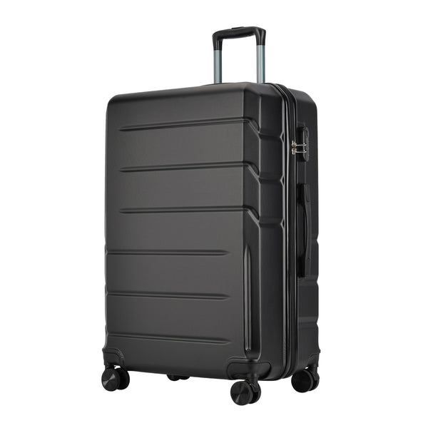 BONTOUR “spinner” nagy duplakerekes gurulós bőrönd, 76x50,5x29,5 cm, fekete-VASBÚTOR