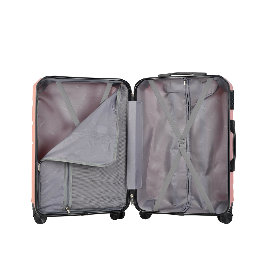 BONTOUR “spinner” nagy duplakerekes gurulós bőrönd, rosegold-VASBÚTOR