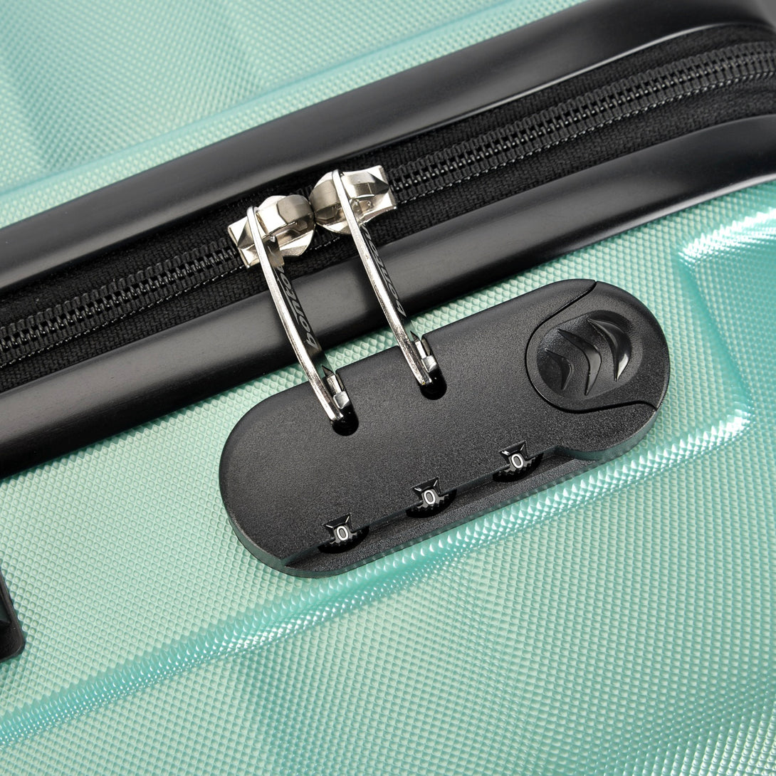 BONTOUR “wave” közepes duplakerekes gurulós bőrönd, púderzöld, m méretű-VASBÚTOR