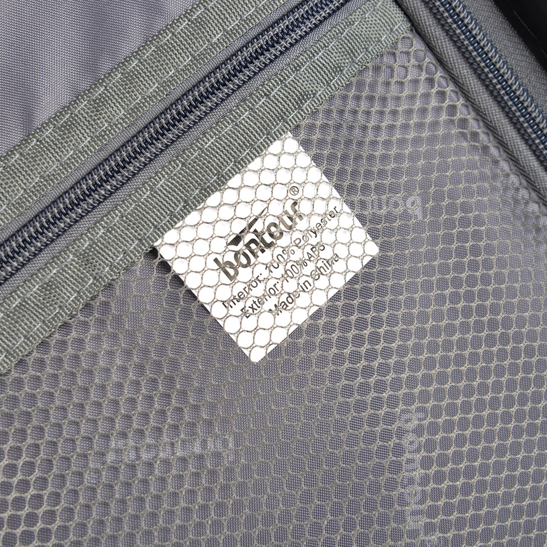 BONTOUR “wave” közepes duplakerekes gurulós bőrönd, fekete, m méretű-VASBÚTOR