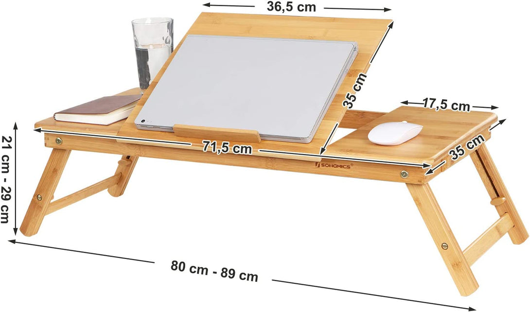 Bambusz laptop asztal, összecsukható reggeliző tálca-VASBÚTOR