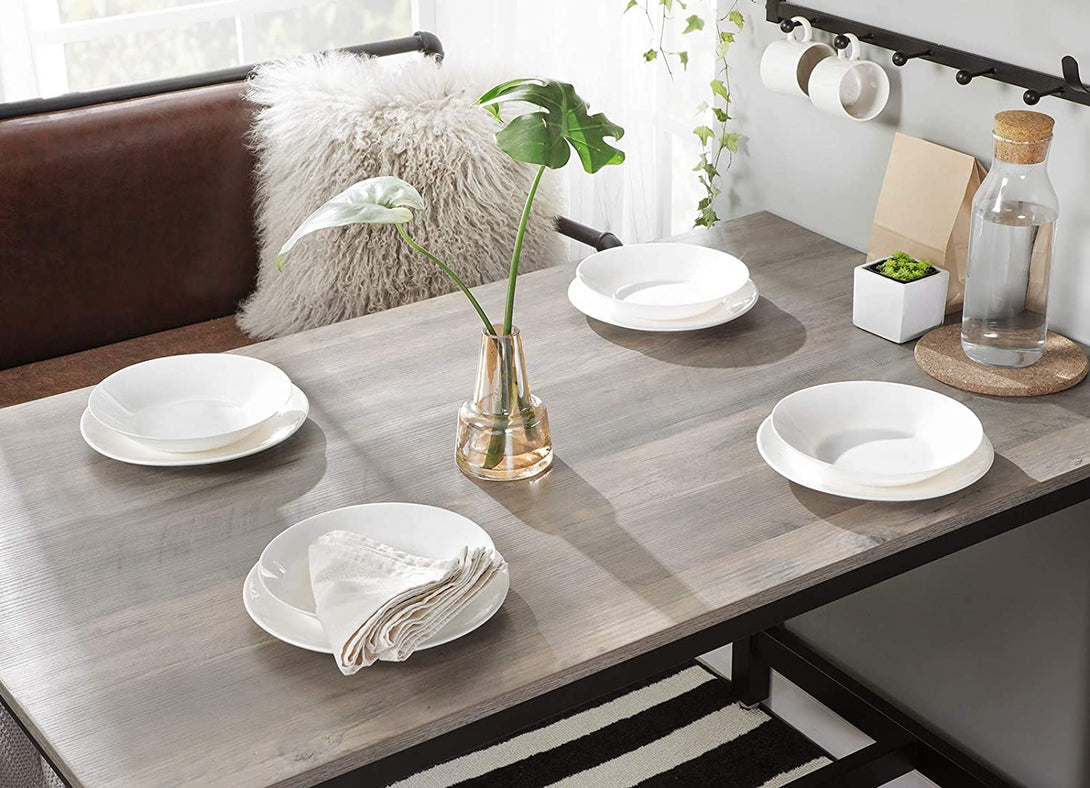 Bárasztal 2 bárszékkel, bárpult 120 x 90 x 60 cm, szürke és fekete Outlet-VASBÚTOR