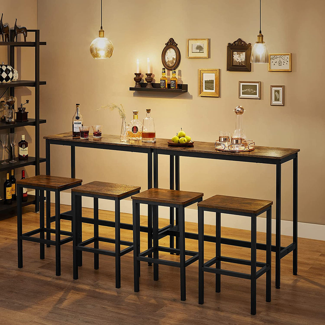 Bárasztal 2db bárszékekkel,100 x 90 x 40 cm, rusztikus barna-VASBÚTOR