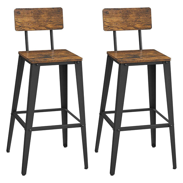 Bárszék 2db szett, konyhai székek háttámlával outlet-VASBÚTOR