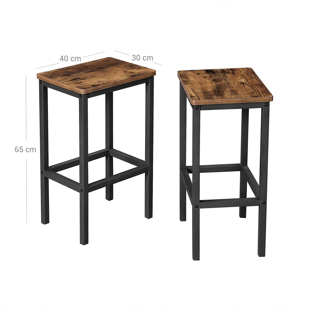 Bárszék, magas konyhai szék 2 db-os készlet, 40 x 30 x 65 cm rusztikus barna -VASBÚTOR