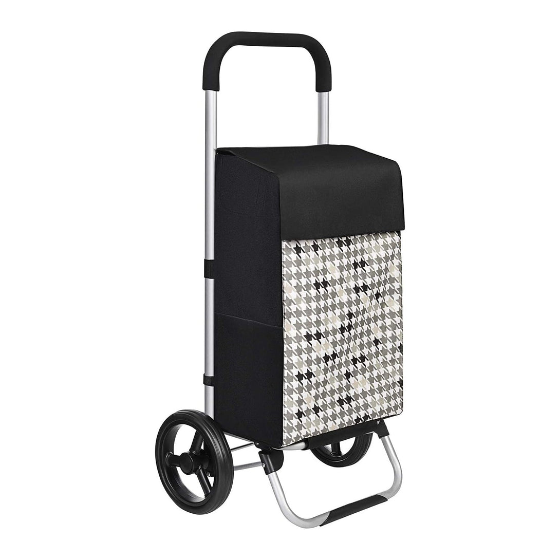 Bevásárlókocsi kerekekkel, gurulós bevásárlótáska, 40 L, fekete-VASBÚTOR