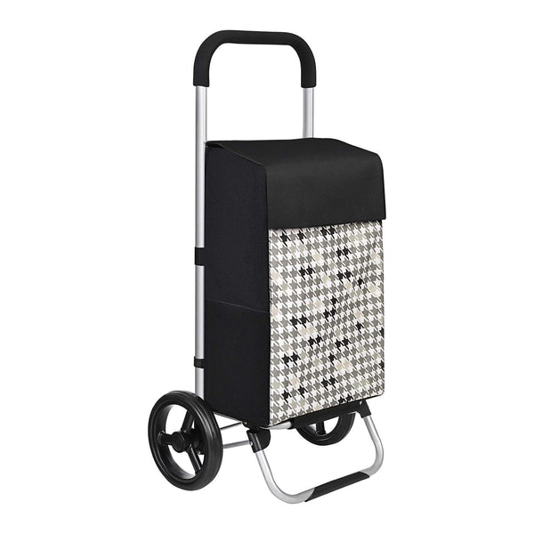 Bevásárlókocsi kerekekkel, gurulós bevásárlótáska, 40 L, fekete-VASBÚTOR