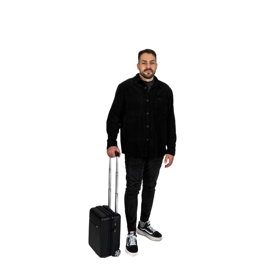 Bontour 40x30x20cm bőrönd, WIZZ AIR felvihető kézipoggyász, Fekete-VASBÚTOR