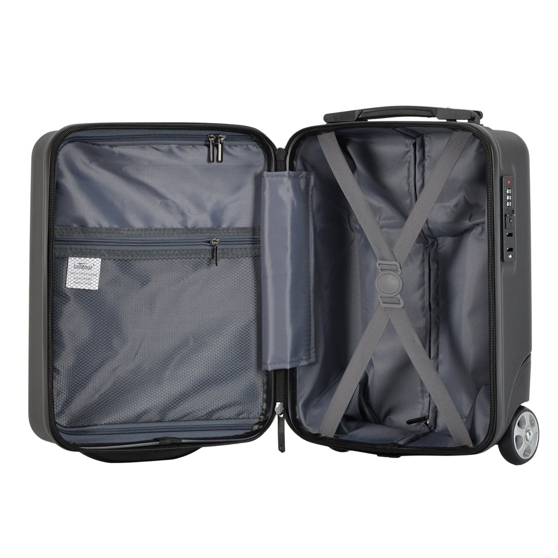 Bontour 40x30x20cm bőrönd, WIZZ AIR felvihető kézipoggyász, Fekete-VASBÚTOR