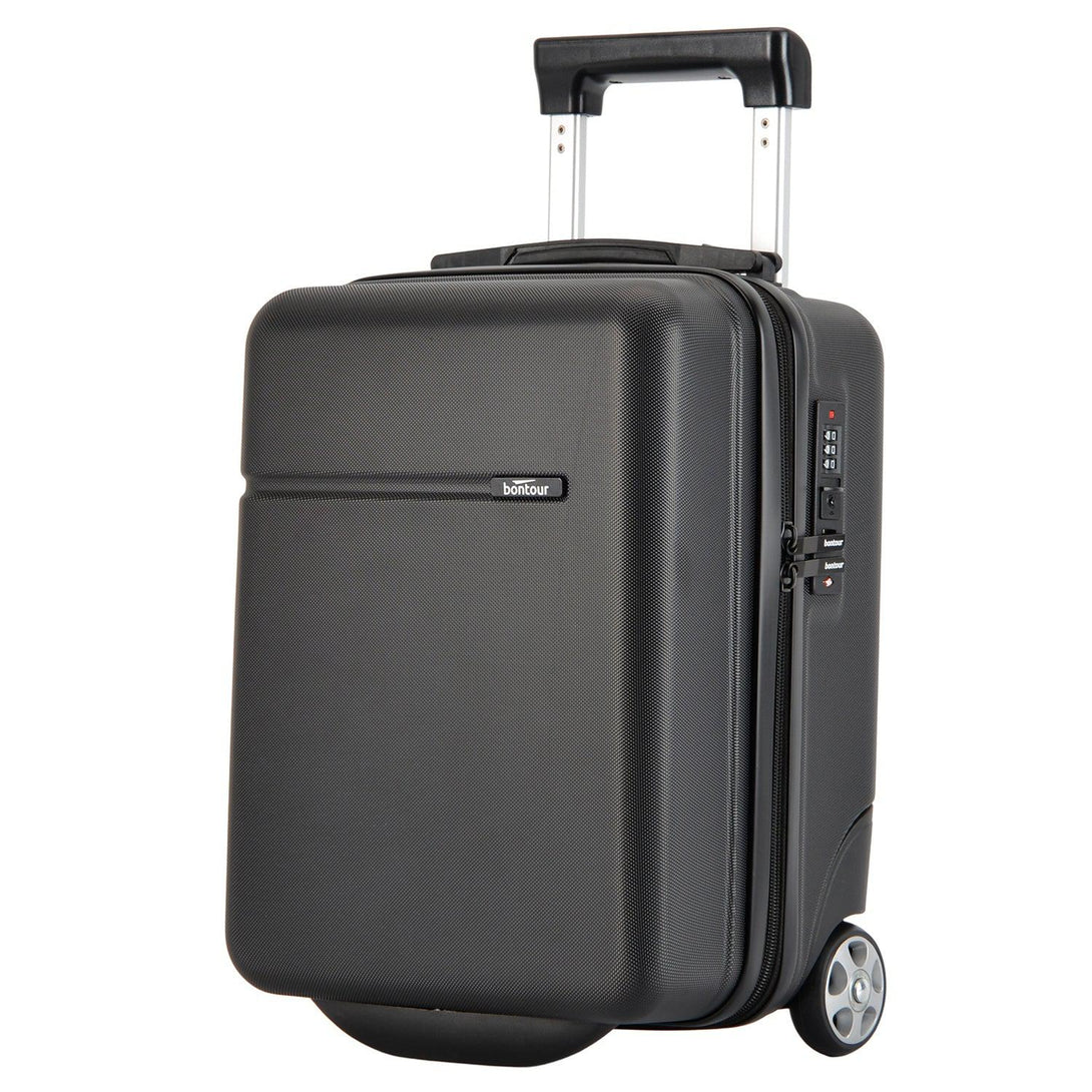 Bontour 40x30x20cm bőrönd, WIZZ AIR felvihető kézipoggyász, Fekete-VASBÚTOR