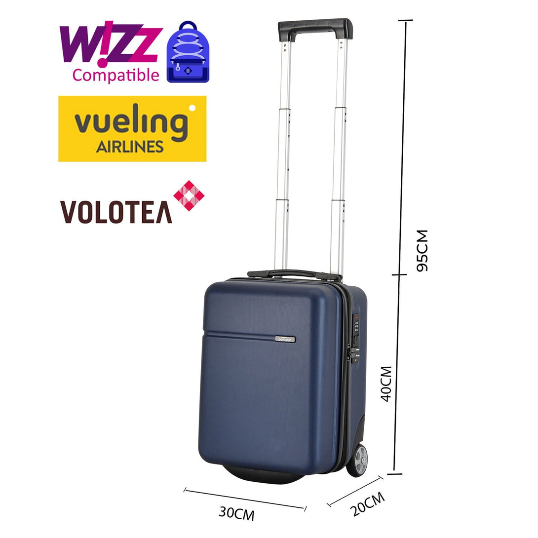 Bontour 40x30x20cm kabinbőrönd, WIZZ AIR felvihető kézipoggyász, Kék-VASBÚTOR
