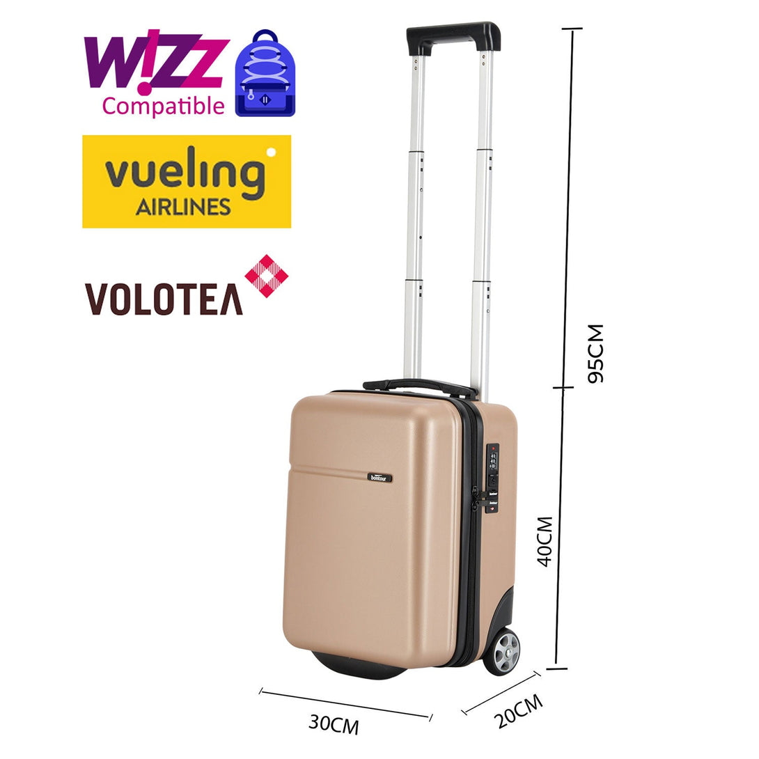 Bontour 40x30x20cm kabinbőrönd, WIZZ AIR felvihető kézipoggyász, Pezsgő-VASBÚTOR