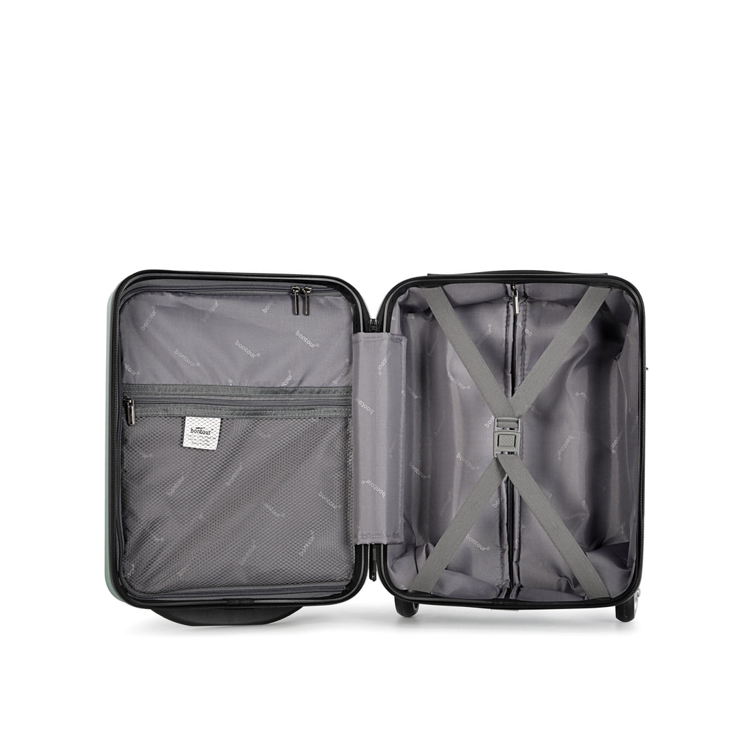 Bontour 40x30x20cm kabinbőrönd, WIZZ AIR felvihető kézipoggyász, Púderzöld-VASBÚTOR