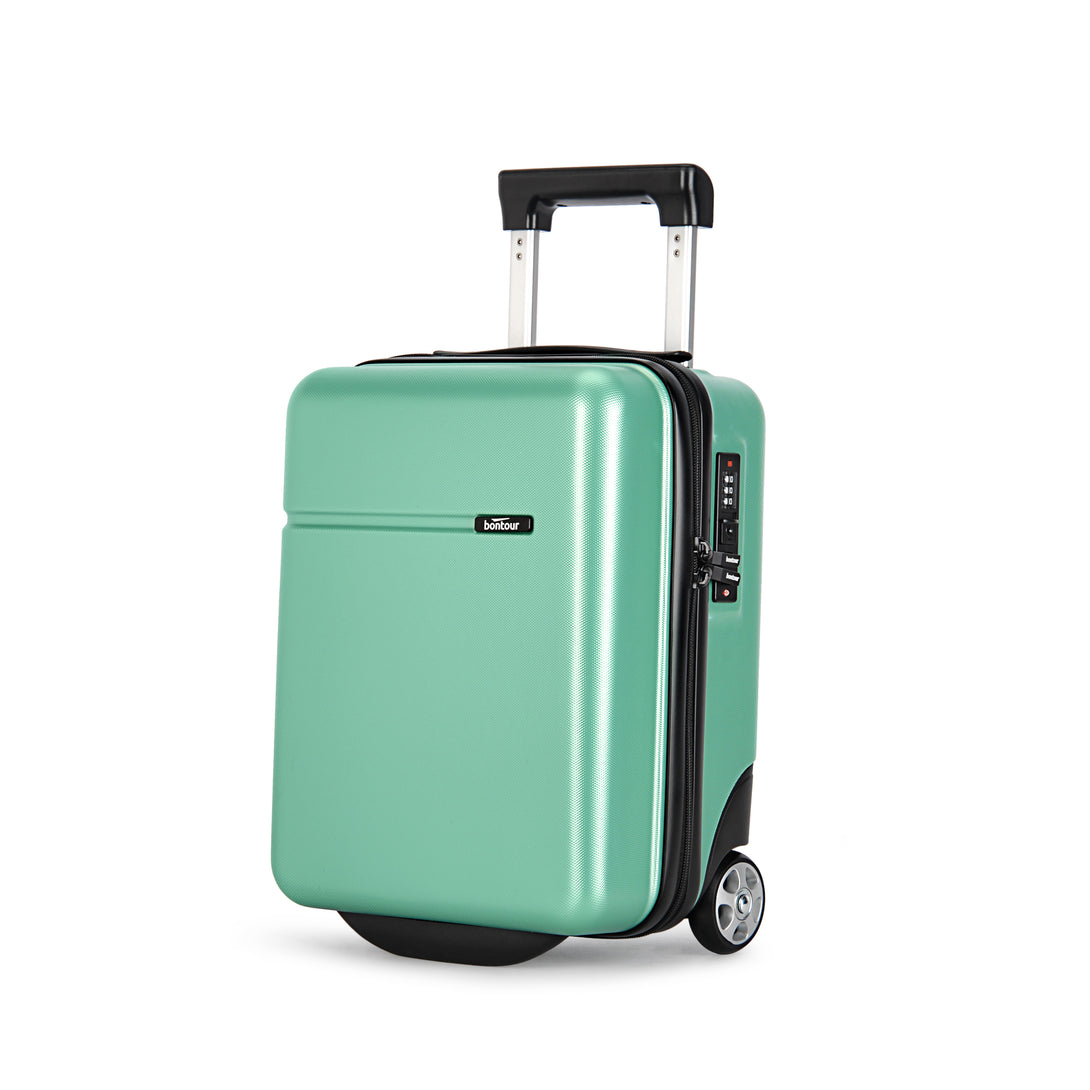 Bontour 40x30x20cm kabinbőrönd, WIZZ AIR felvihető kézipoggyász, Púderzöld-VASBÚTOR