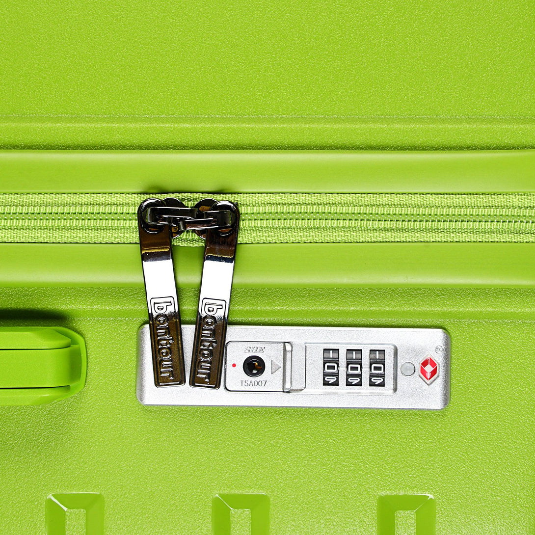 Bontour "Charm" 4-kerekes bőrönd TSA számzárral, L méretű, Citruszöld-VASBÚTOR
