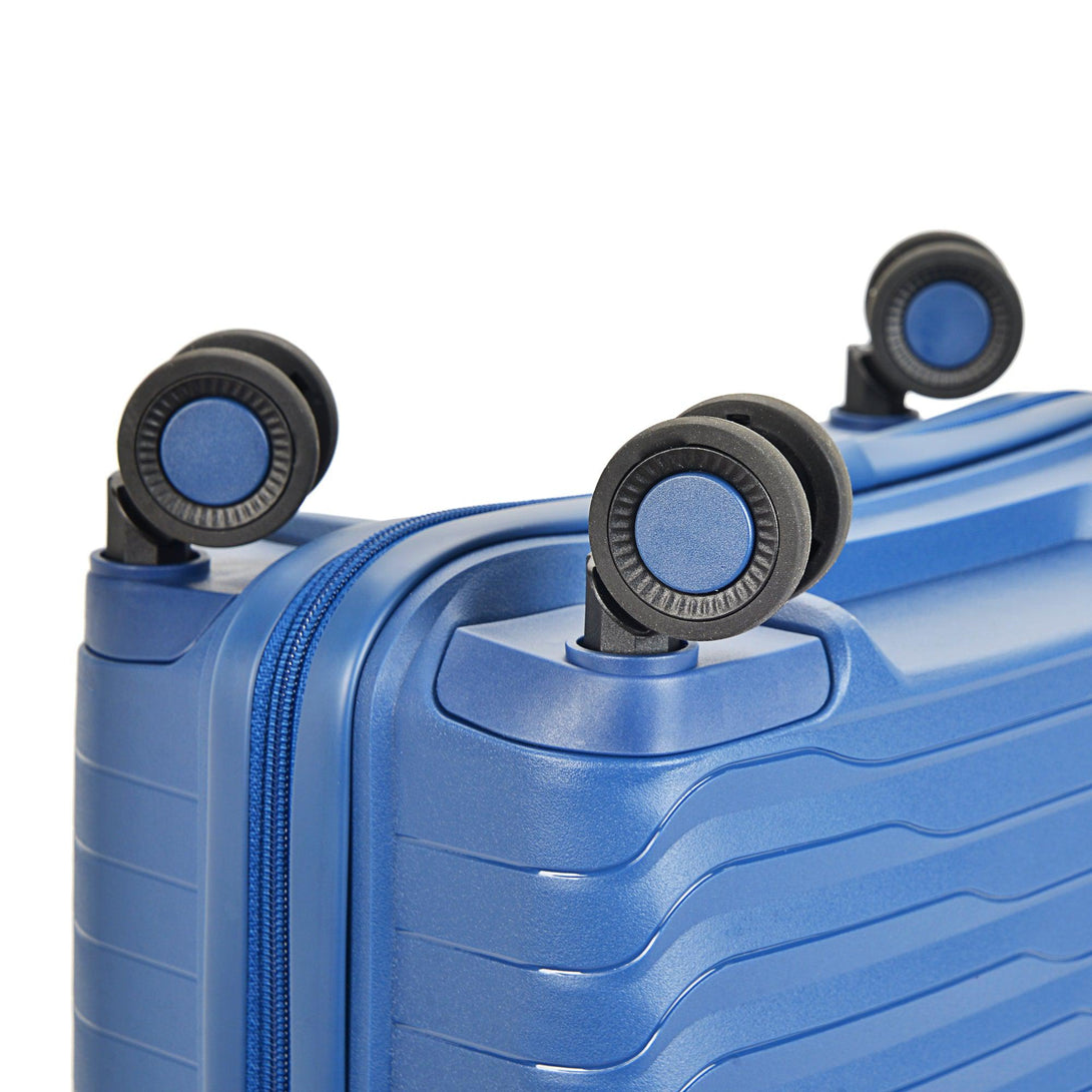 Bontour "City" 4-kerekes bőrönd TSA számzárral 66x43x26 cm, M méretű, Kék-VASBÚTOR