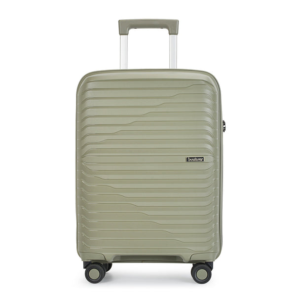 Bontour "City" 4-kerekes bőrönd TSA számzárral 67x44x25 cm, M méretű, Zöld-VASBÚTOR