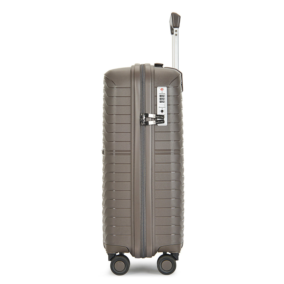 Bontour "City" 4-kerekes bőrönd TSA számzárral, L méretű 75x48x30 cm, Barna-VASBÚTOR
