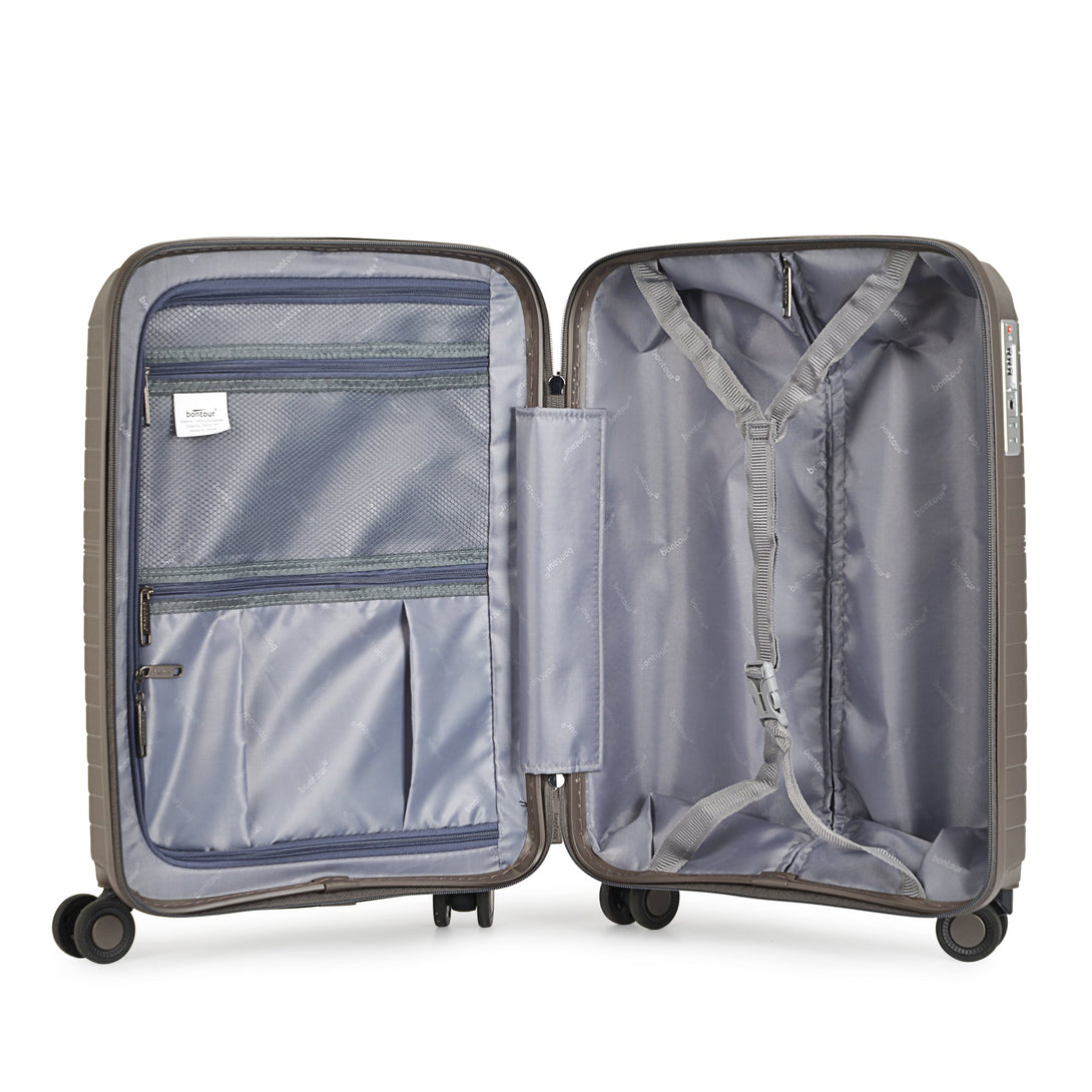 Bontour "City" 4-kerekes bőrönd TSA számzárral, L méretű 75x48x30 cm, Barna-VASBÚTOR