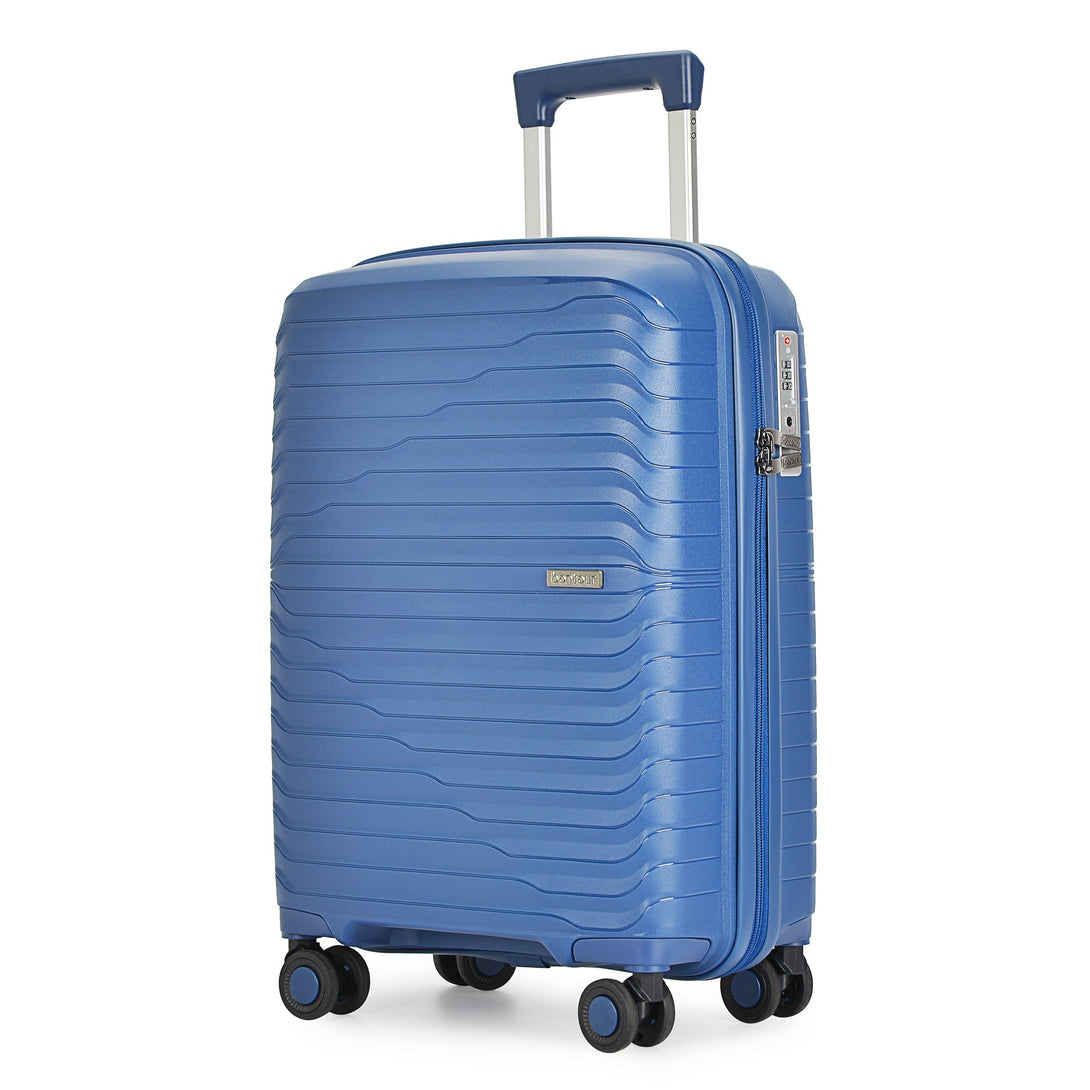 Bontour "City" 4-kerekes bőrönd TSA számzárral, L méretű 75x48x30 cm, Kék-VASBÚTOR