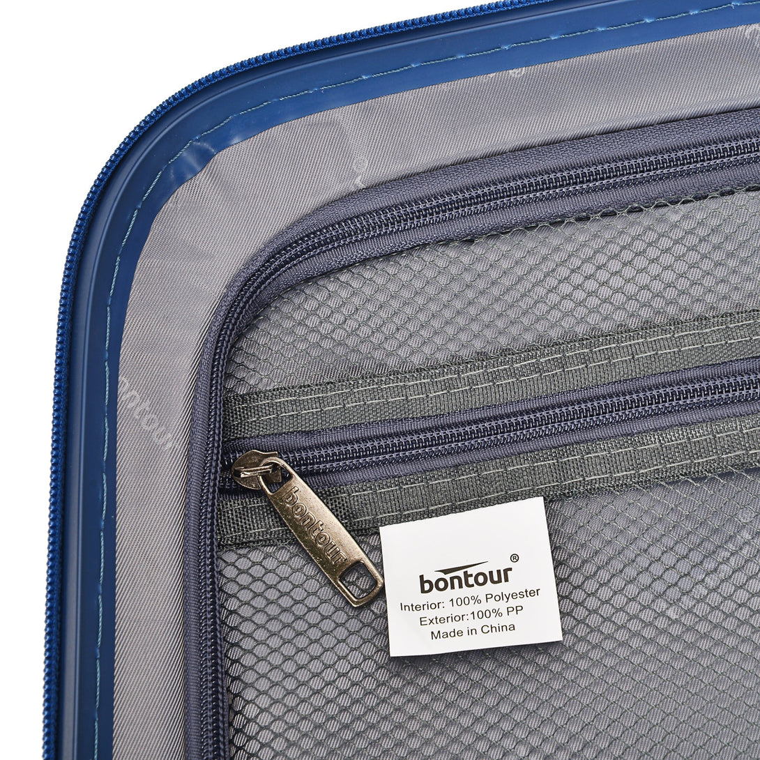 Bontour "City" 4-kerekes bőrönd TSA számzárral, L méretű 75x48x30 cm, Kék-VASBÚTOR
