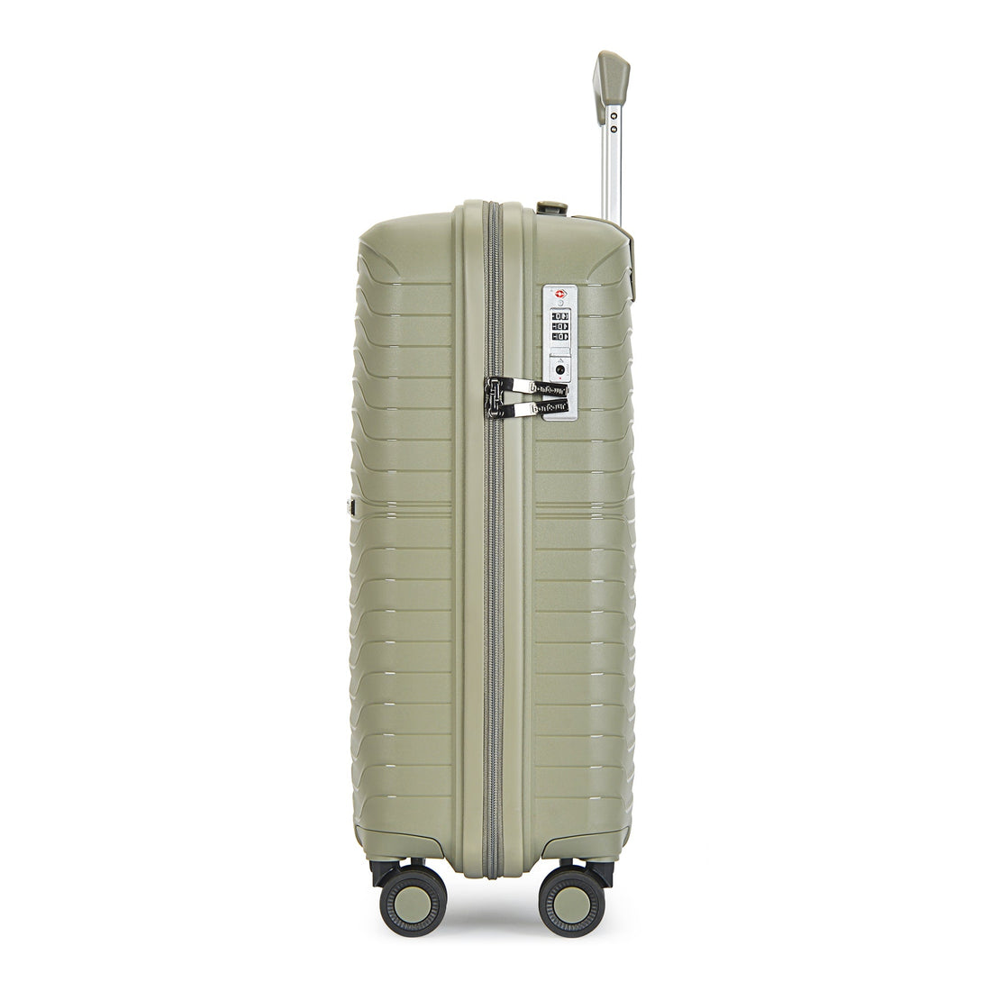 Bontour "City" 4-kerekes bőrönd TSA számzárral, L méretű 75x48x30 cm, Zöld-VASBÚTOR