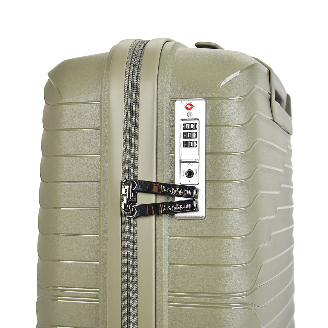 Bontour "City" 4-kerekes bőrönd TSA számzárral, L méretű 75x48x30 cm, Zöld-VASBÚTOR