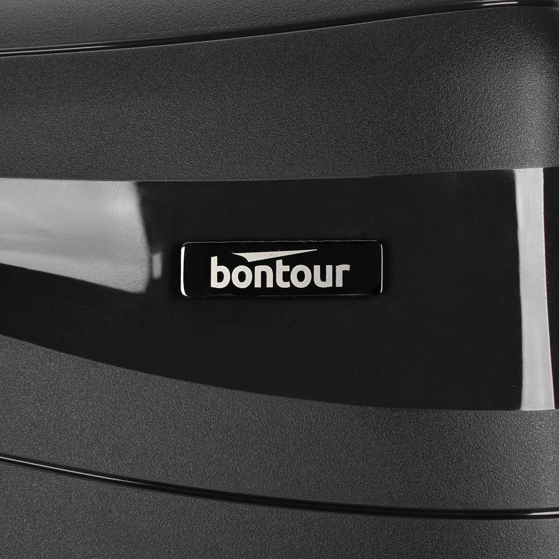Bontour "Flow" 4-kerekes Bőrönd Szett, Fekete-VASBÚTOR