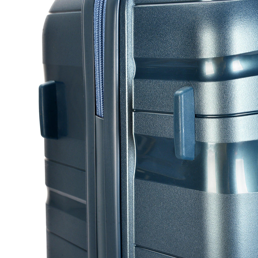 Bontour "Flow" 4-kerekes bőrönd TSA számzárral, L méretű 76x51x31 cm, Jégkék-VASBÚTOR