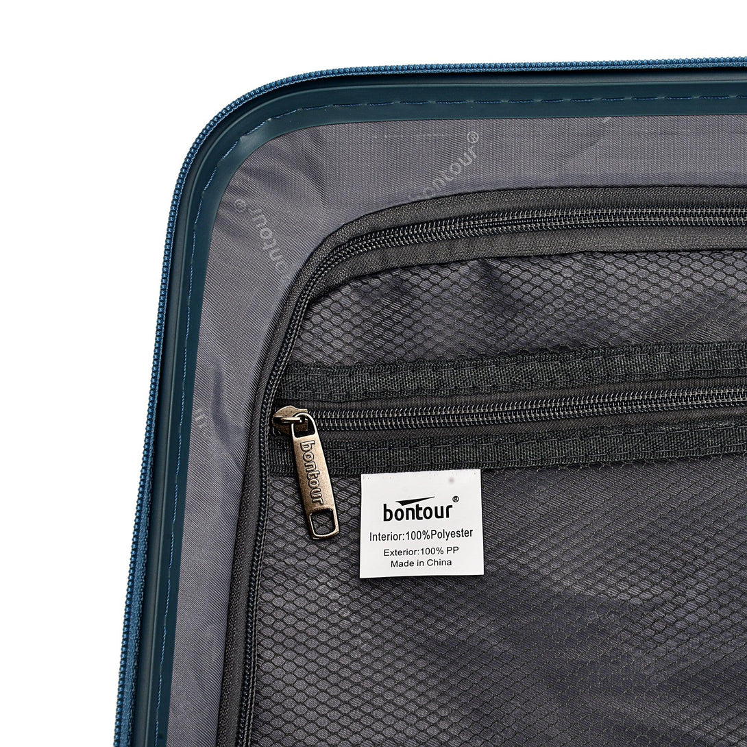 Bontour "Flow" 4-kerekes bőrönd TSA számzárral, L méretű 76x51x31 cm, Jégkék-VASBÚTOR