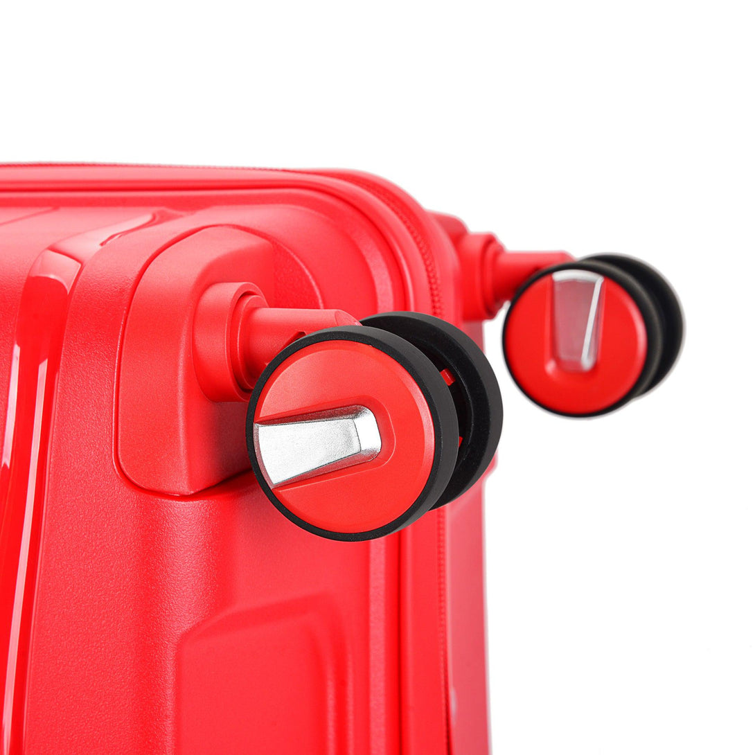 Bontour "Flow" 4-kerekes bőrönd TSA számzárral, M méretű 66x45x28 cm, Piros-VASBÚTOR