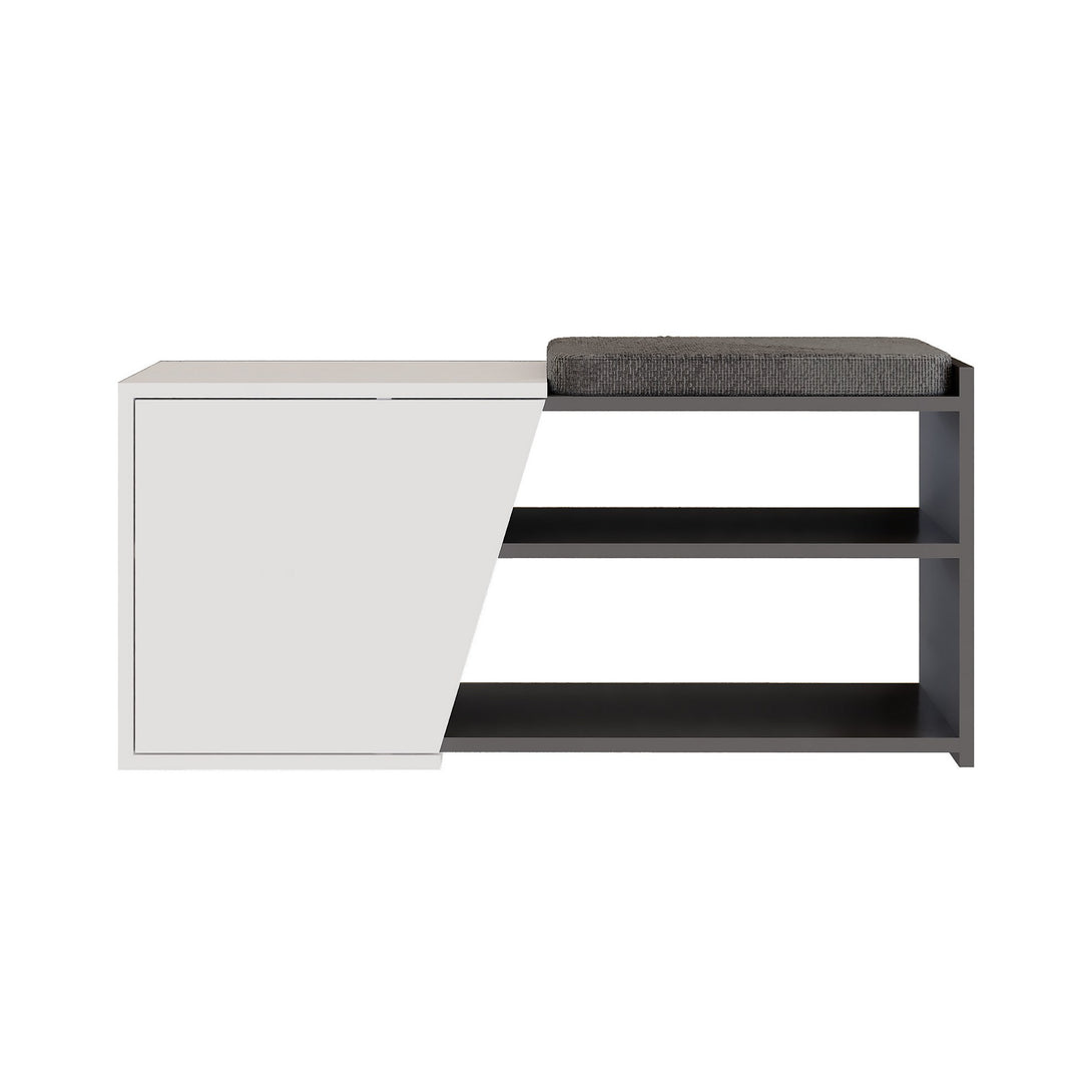 Cipőtároló Fiona Bench - Anthracite, White-VASBÚTOR