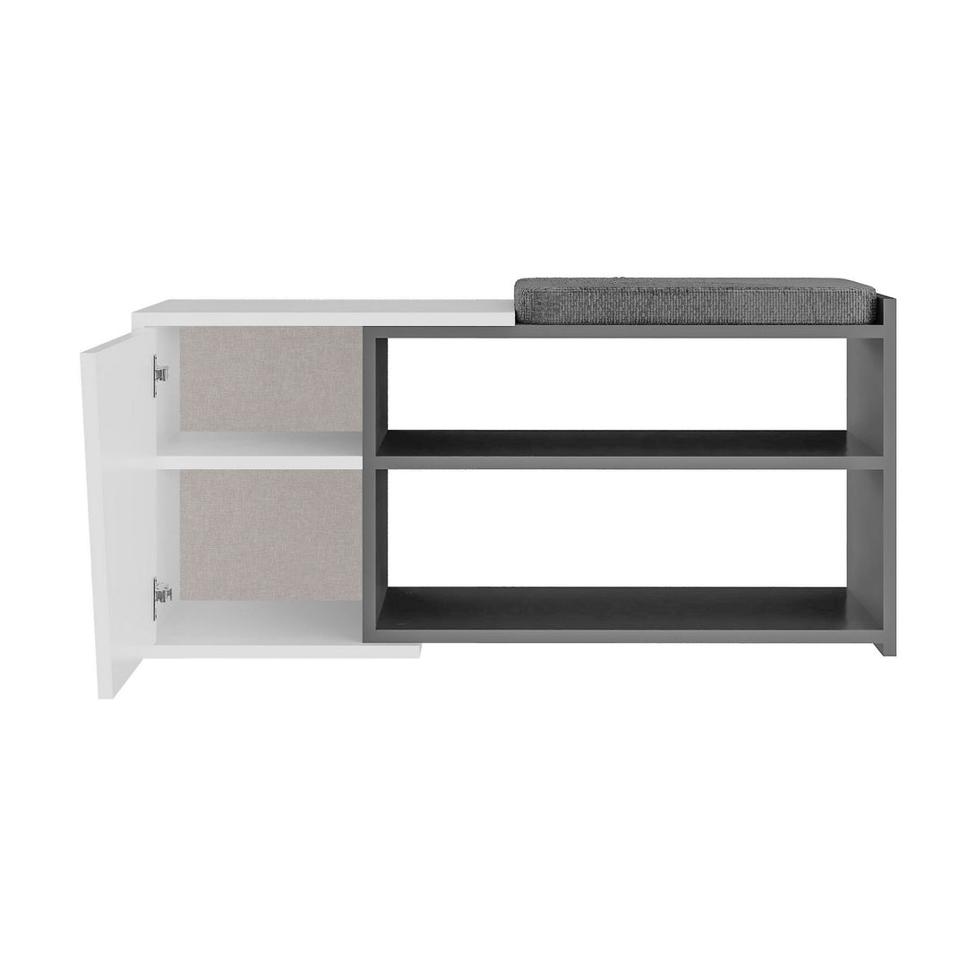 Cipőtároló Fiona Bench - Anthracite, White-VASBÚTOR