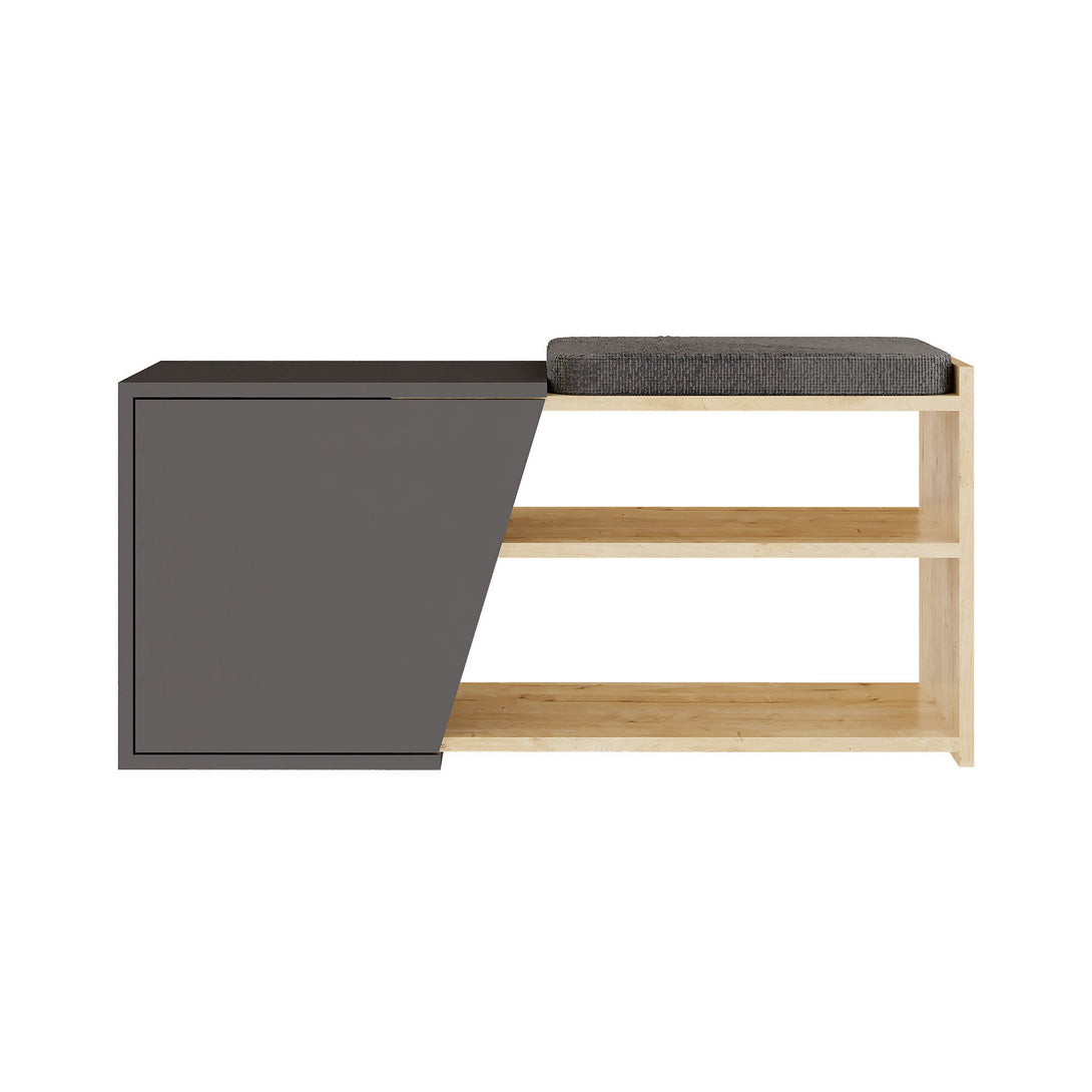 Cipőtároló Fiona - Oak, Anthracite-VASBÚTOR