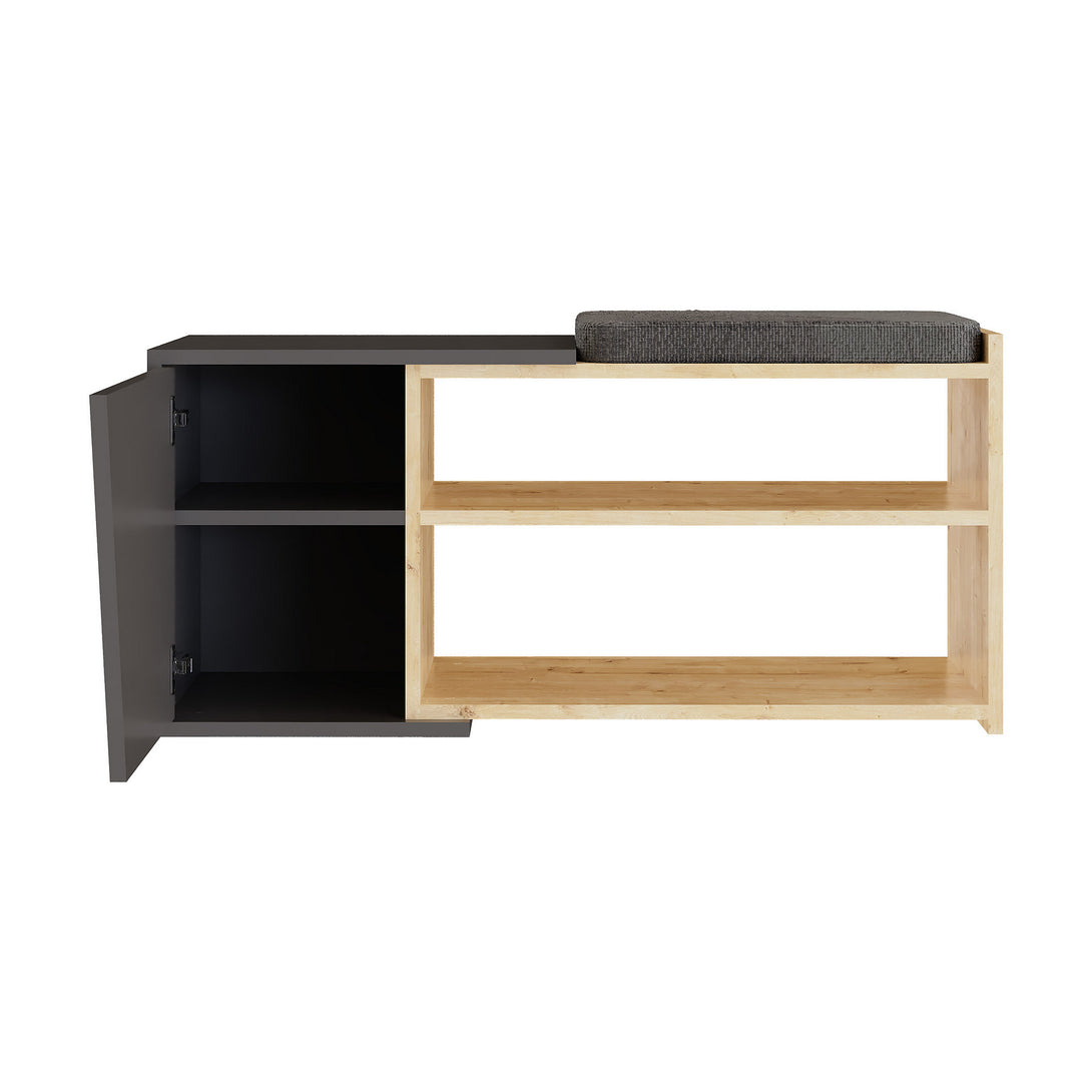 Cipőtároló Fiona - Oak, Anthracite-VASBÚTOR