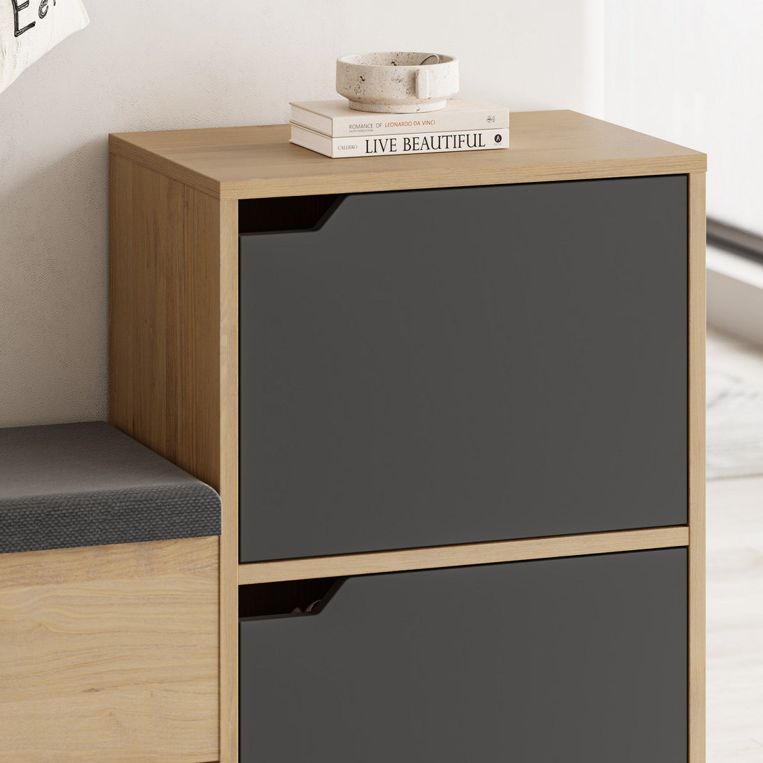 Cipőtároló Haven Shoe Bench - Oak, Anthracite-VASBÚTOR