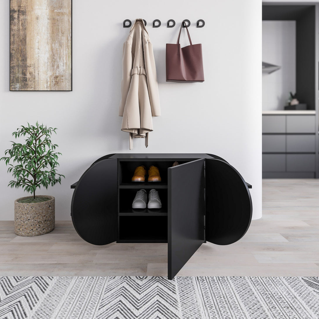 Cipőtároló Pozy Shoe Bench - Black-VASBÚTOR