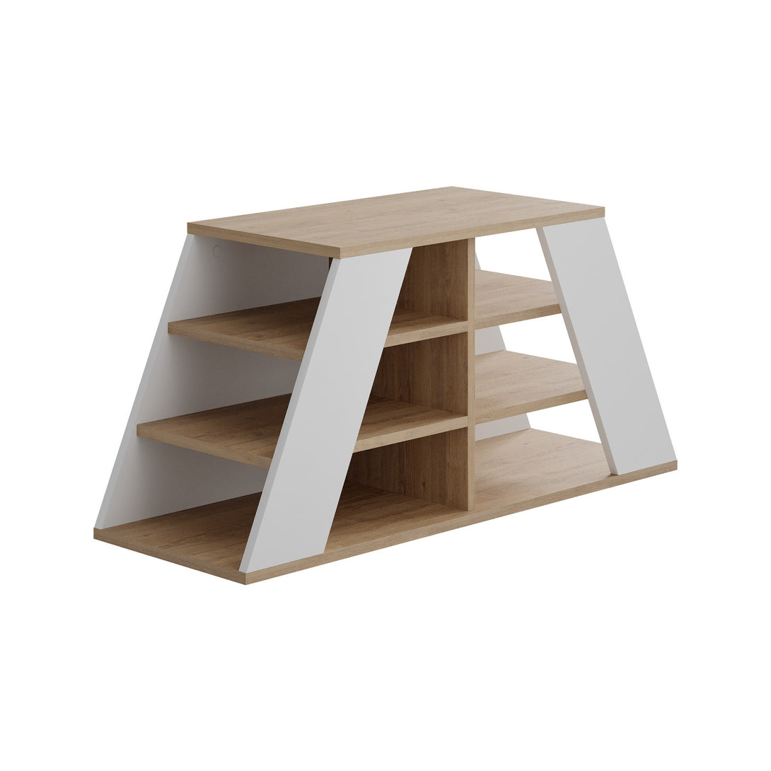 Cipőtároló Pyramid Shoe Bench - Oak, White-VASBÚTOR