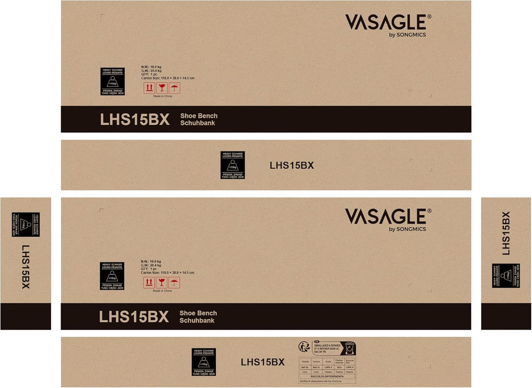 Cipőtartó pad, tárolós pad párnázott ülőfelülettel 30 × 105 × 48 cm, rusztikus barna színben-VASBÚTOR