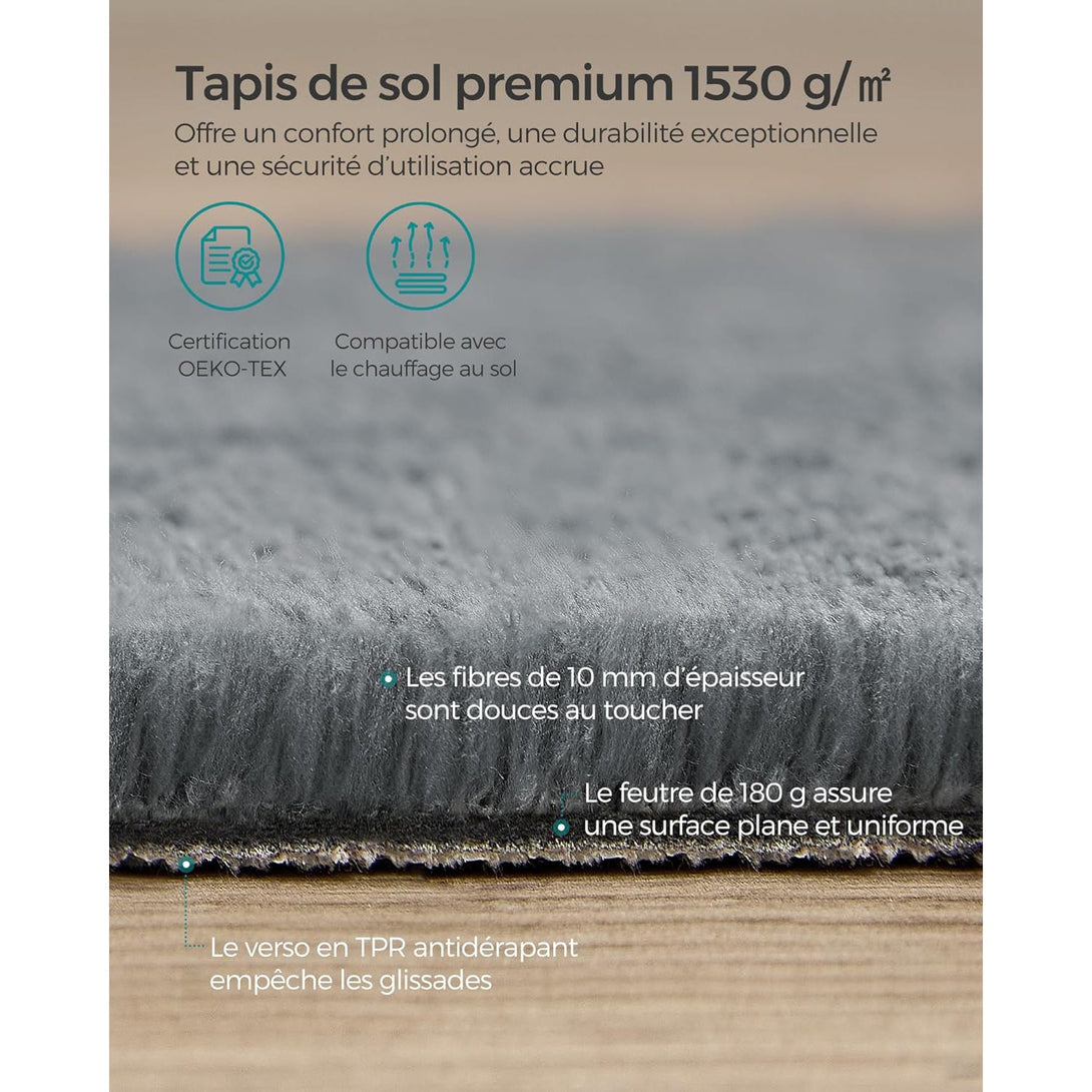 Csúszásmentes szőnyeg, szőnyeg mosógépben mosható 160 x 230 cm, szürke-VASBÚTOR