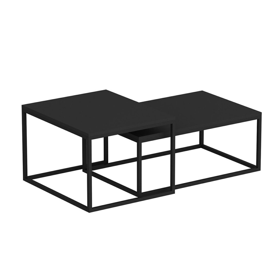 Dohányzóasztal (2 részes) Leka - Black-VASBÚTOR