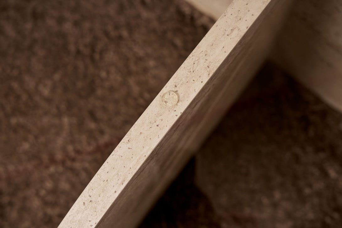 Dohányzóasztal Aeris - Travertine, Transparent-VASBÚTOR