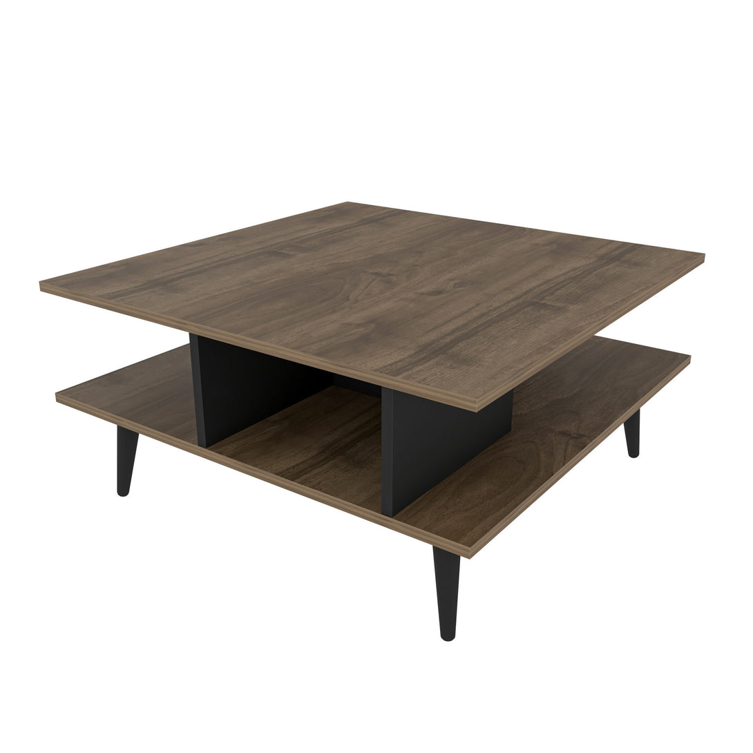 Dohányzóasztal Akya - Walnut, Black-VASBÚTOR